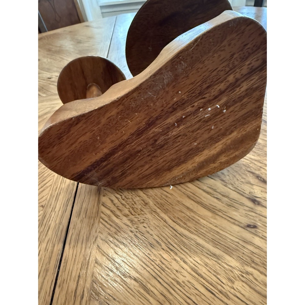 Vintage Mid Century Modern Monkey Pod Wood Mushroom Hors D'oeuvres Holder Decor - Picture 6 of 8